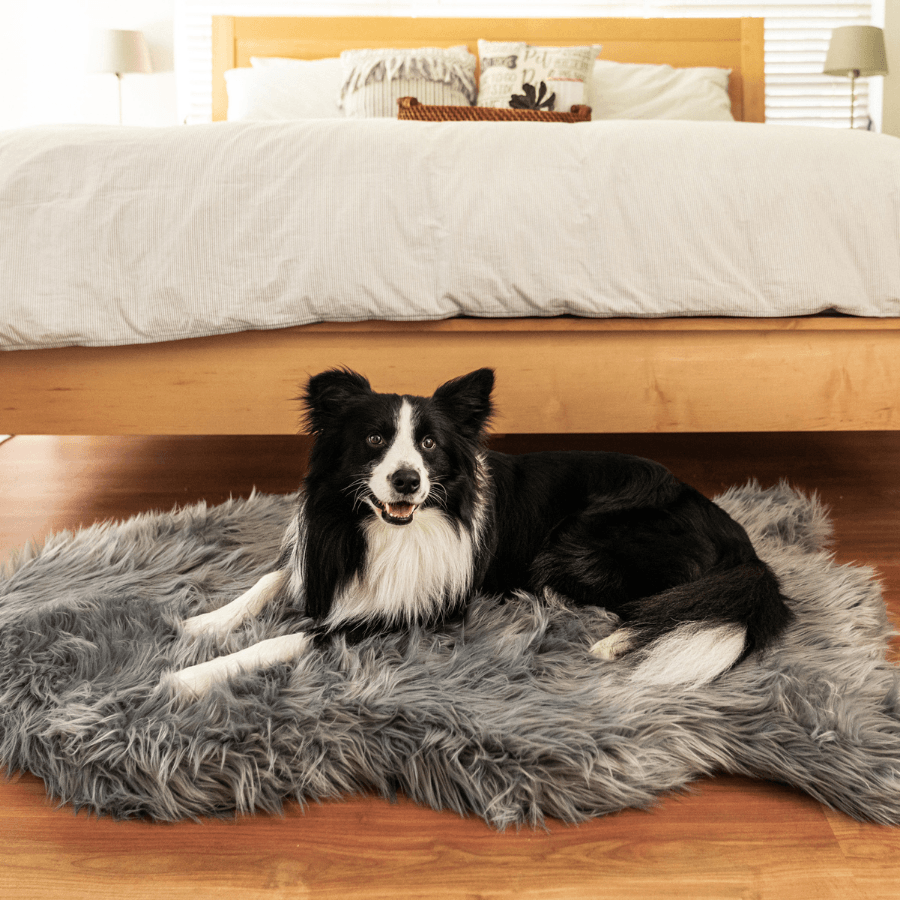 Additional view of PupRug® Faux Fur Orthopedic Dog Bed - Curve Charcoal Grey — view 10
