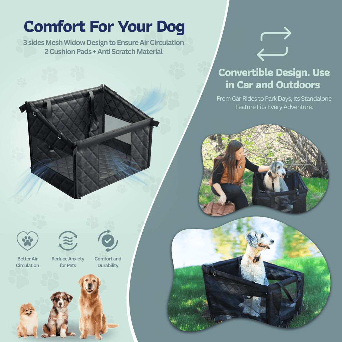 Katziela Double-Seat Dog Car Seat Cover