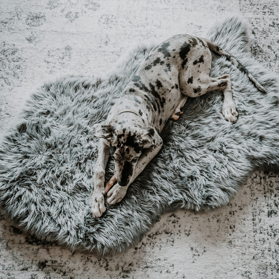 Additional view of PupRug® Faux Fur Orthopedic Dog Bed - Curve Charcoal Grey — view 3