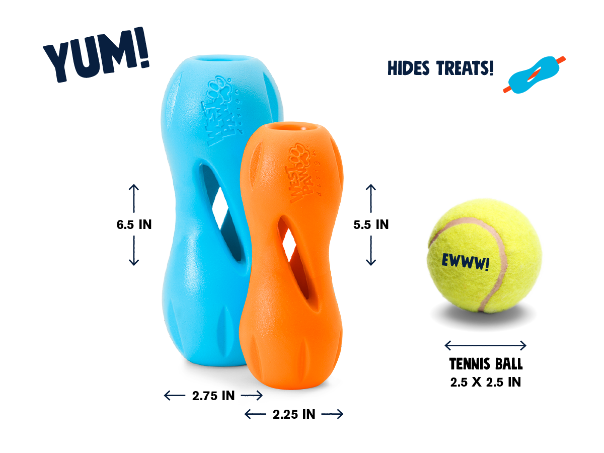 West Paw Qwizl size and measurement guide