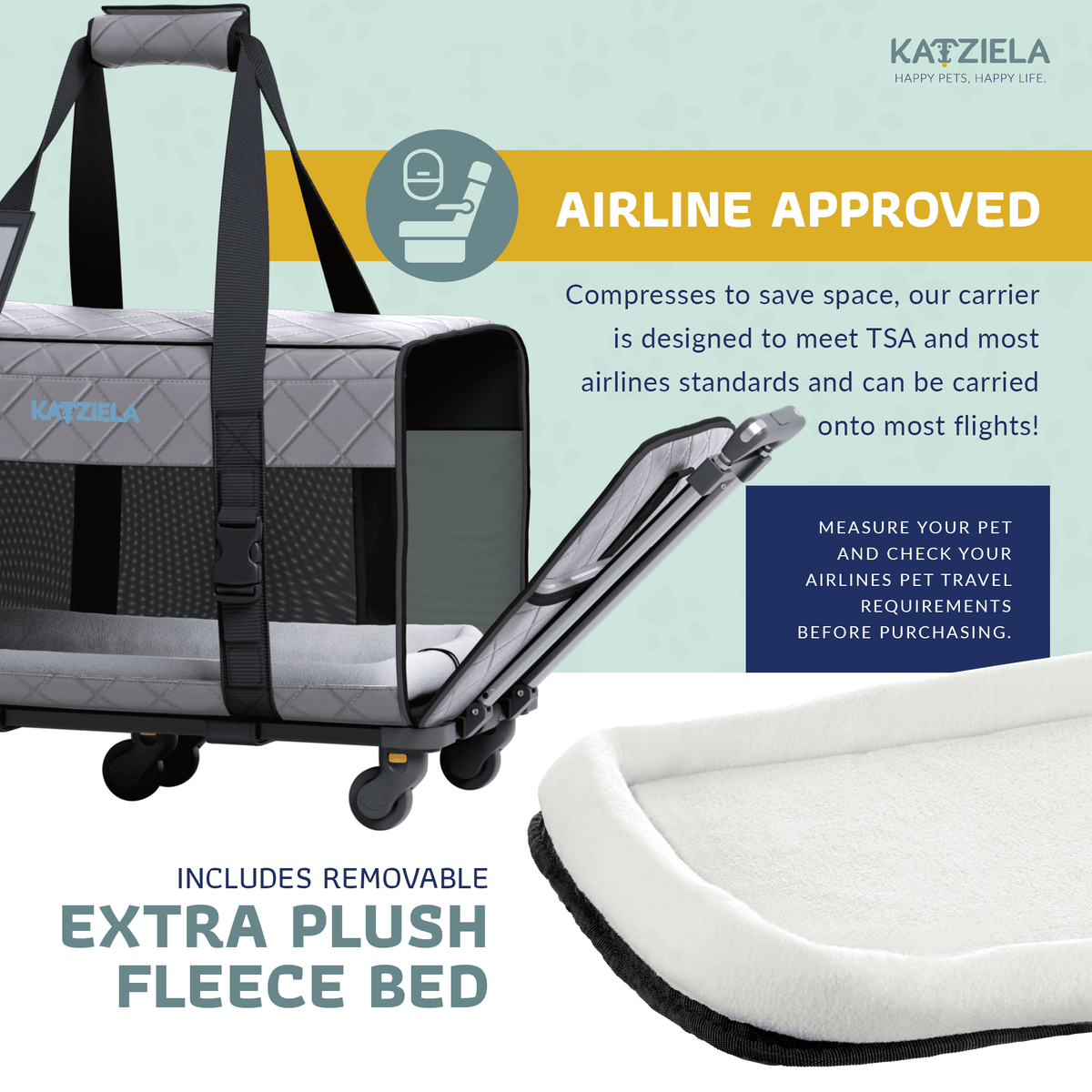 Katziela Quilted Chariot carrier construction feature