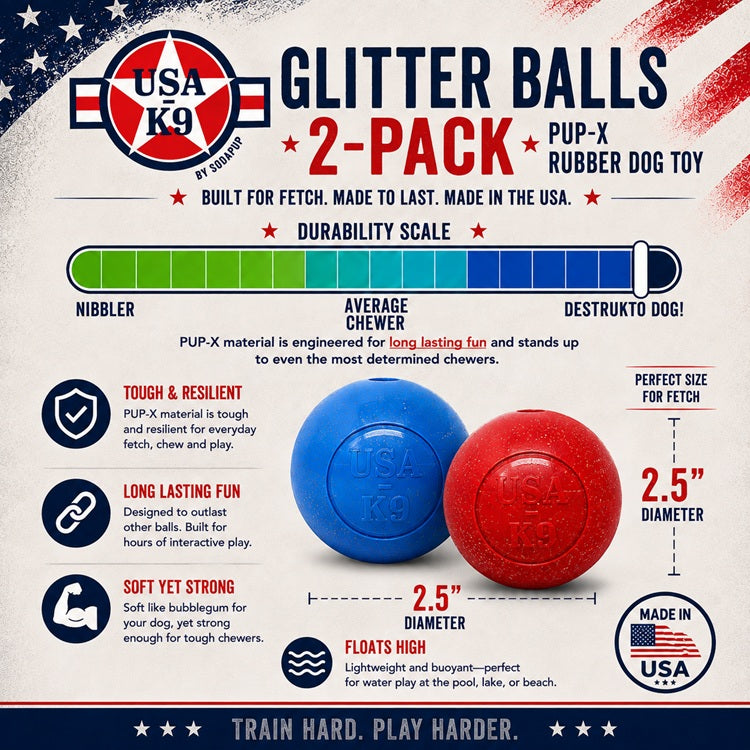 Additional view of Red & Blue Glitter Ball Dog Toy - 2 Pack — view 4