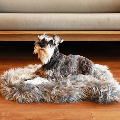 Additional view of PupRug® Faux Fur Orthopedic Dog Bed - Curve Charcoal Grey