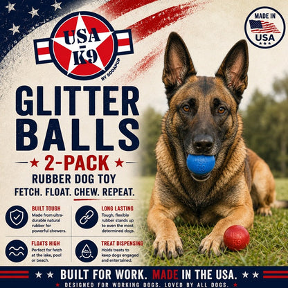 Additional view of Red & Blue Glitter Ball Dog Toy - 2 Pack — view 2
