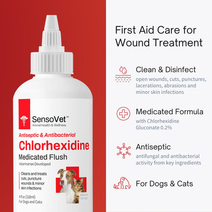 Chlorhexidine Wound First Aid Flush for Dogs & Cats - 4 oz by SensoVet - product detail image 2