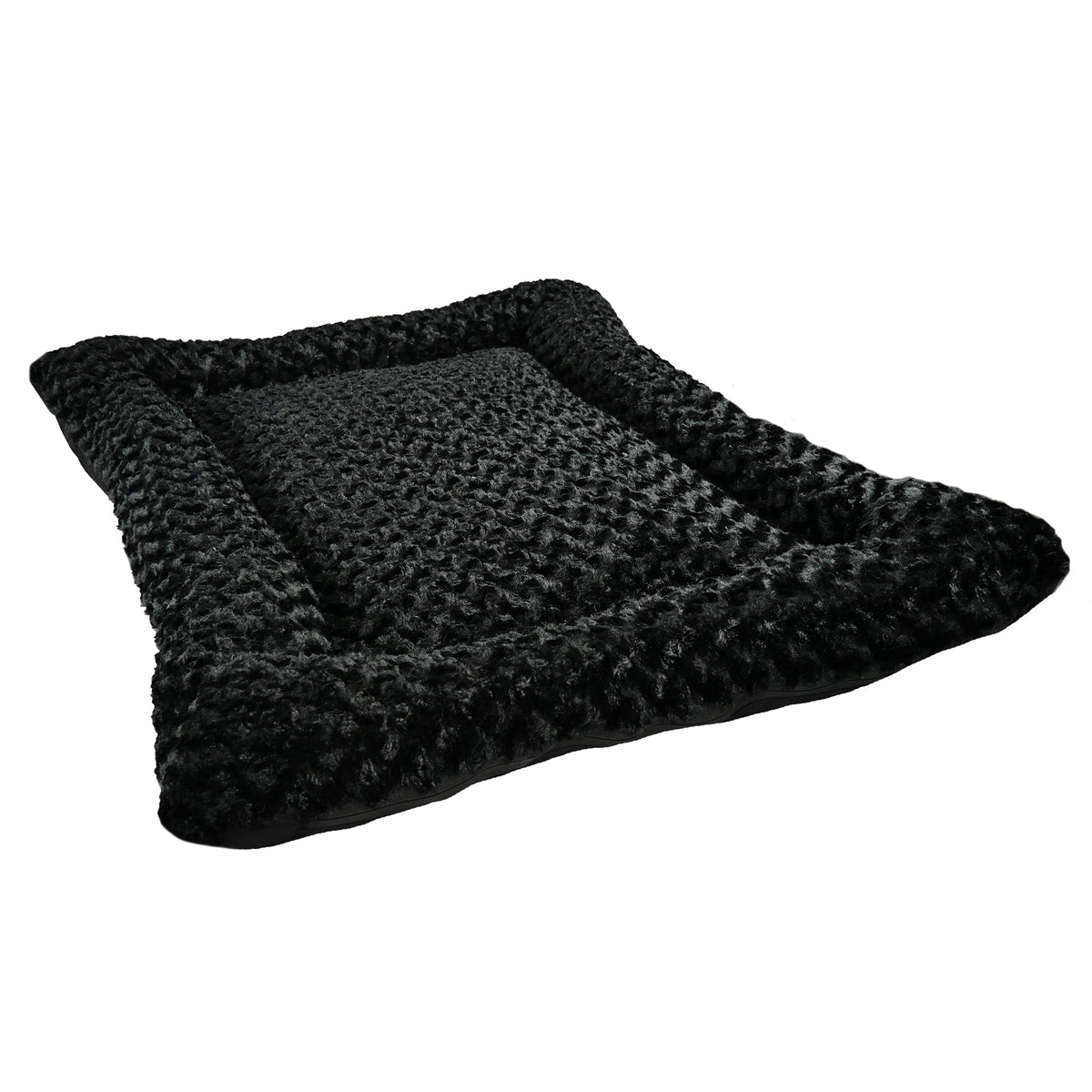 Furvana™ Cloud Rectangle Bolstered Dog Bed black color view