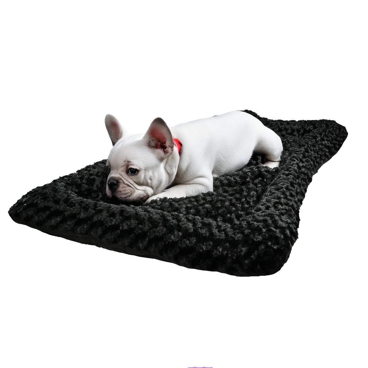 Furvana™ Cloud Rectangle Bolstered Dog Bed black color view