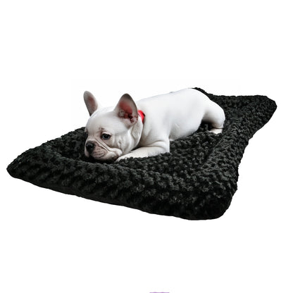 Furvana™ Cloud Rectangle Bolstered Dog Bed black color view