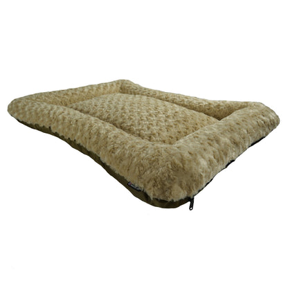Furvana™ Cloud Rectangle Bolstered Dog Bed camel color view