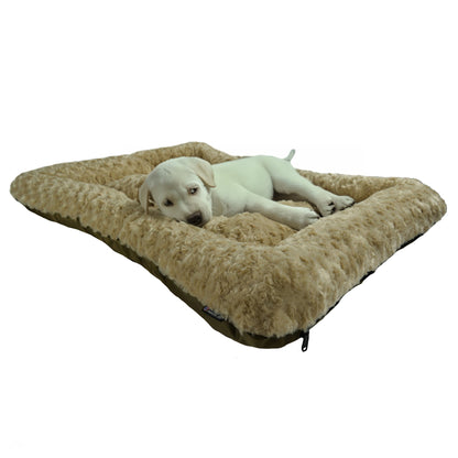 Furvana™ Cloud Rectangle Bolstered Dog Bed camel color view