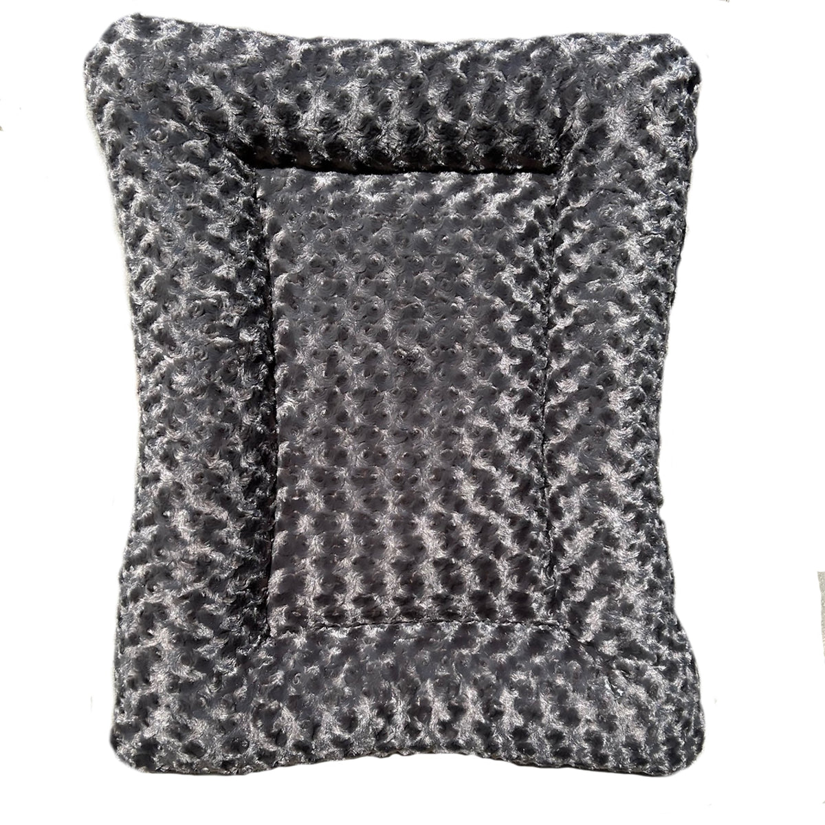 Furvana™ Cloud Rectangle Bolstered Dog Bed charcoal color view