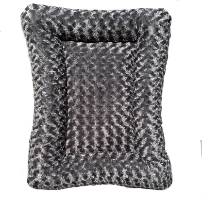 Furvana™ Cloud Rectangle Bolstered Dog Bed charcoal color view