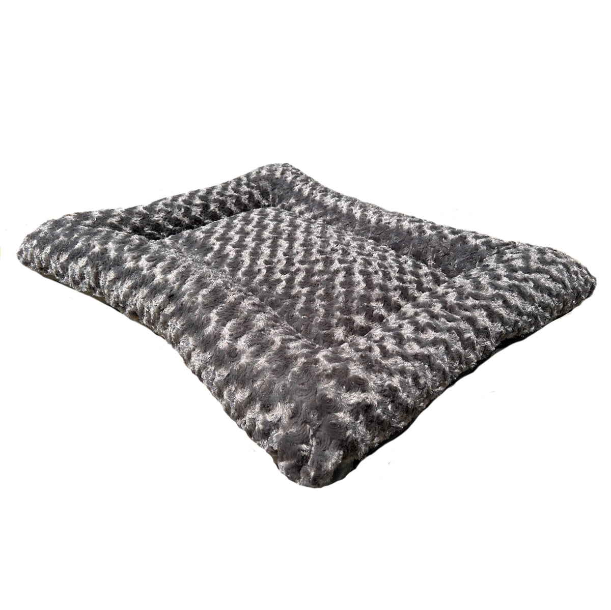 Furvana™ Cloud Rectangle Bolstered Dog Bed charcoal color view