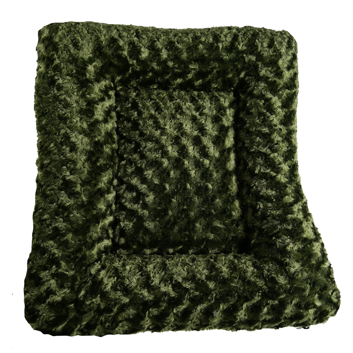 Furvana™ Cloud Rectangle Bolstered Dog Bed olive color view