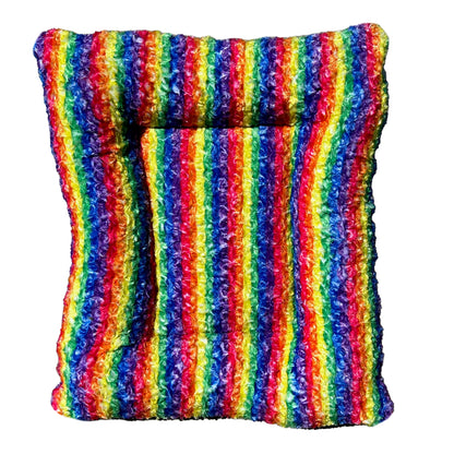 Furvana™ Cloud Rectangle Bolstered Dog Bed rainbow color view