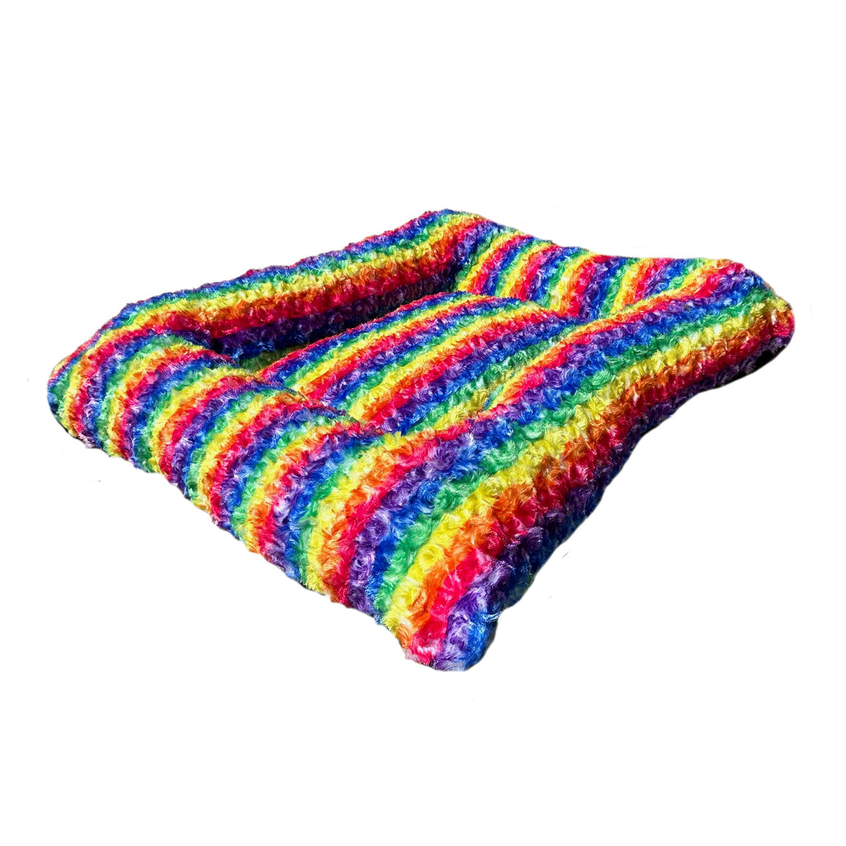 Furvana™ Cloud Rectangle Bolstered Dog Bed rainbow color view