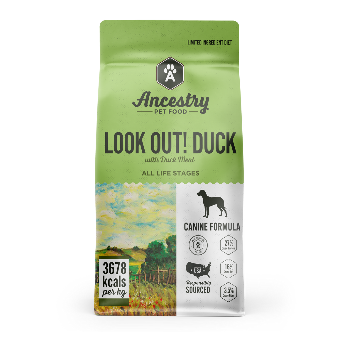 Look Out! alimento sin cereales de pato para perros