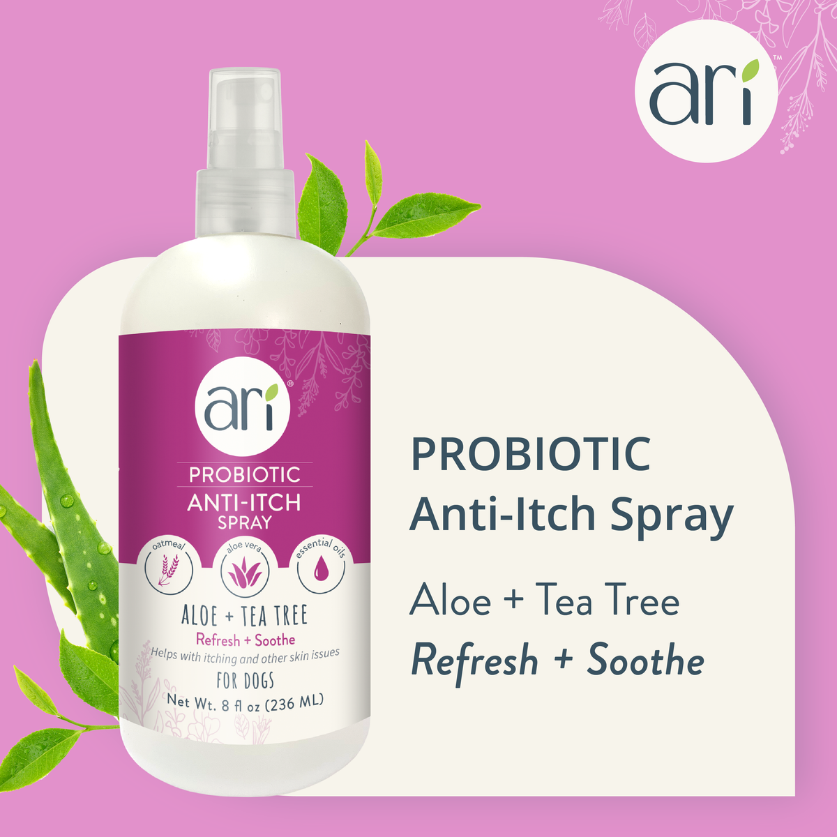 Health Extension ARI Probiotic Anti-Itch Spray information graphic