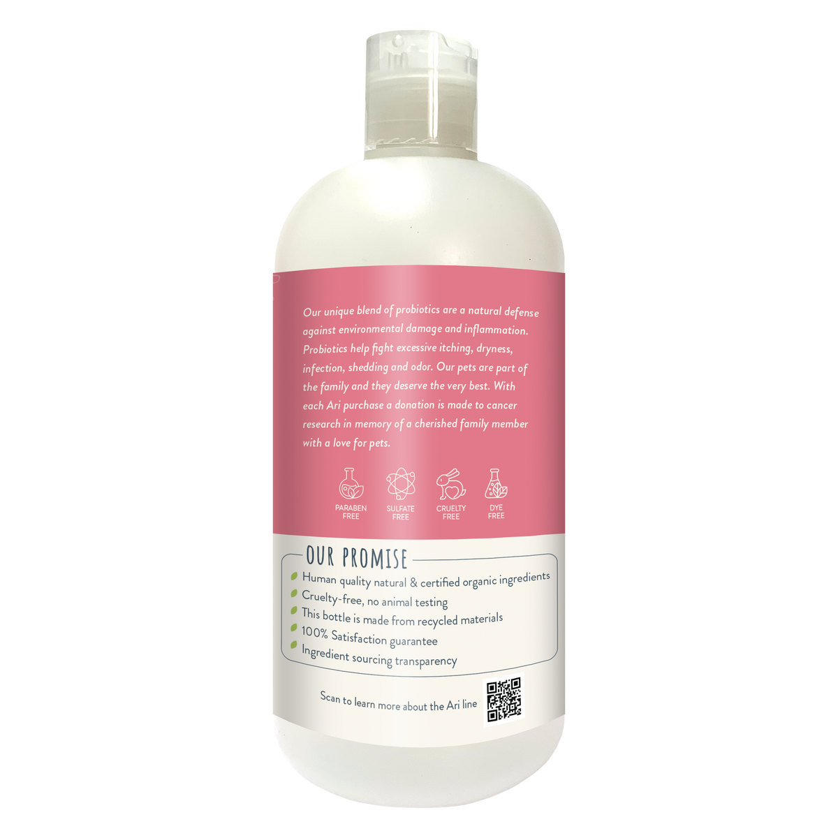Health Extension ARI Probiotic Flea & Tick Shampoo - bottle detail
