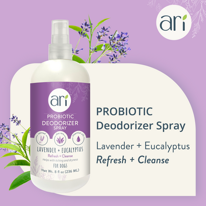 Health Extension ARI Probiotic Deodorizer Spray - Lavender & Eucalyptus information graphic