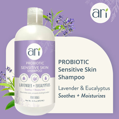 Health Extension ARI Probiotic Sensitive Skin Shampoo information graphic