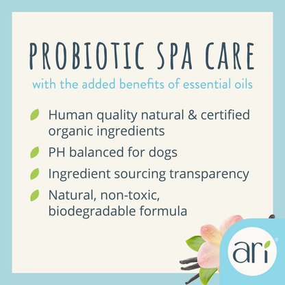 Health Extension ARI Probiotic Deodorizer Spray - Vanilla & Almond ingredients and product information graphic