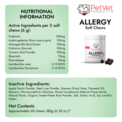 Pet Vet Products® Allergy Support Soft Chews for Dogs - 60 Count product feature image 5 of 6
