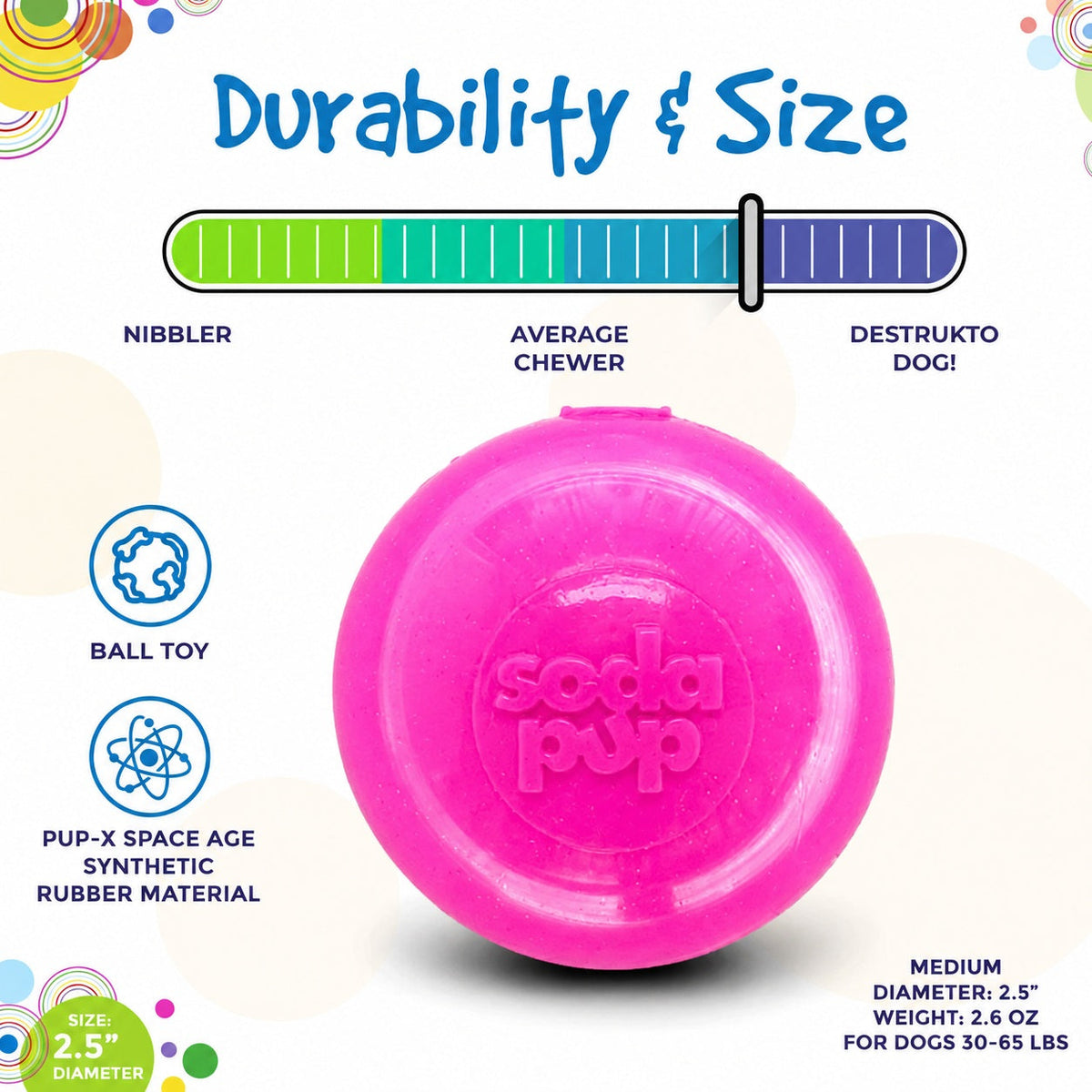 Additional view of Pink & Blue Glitter Ball Dog Toy - 2 Pack — view 8