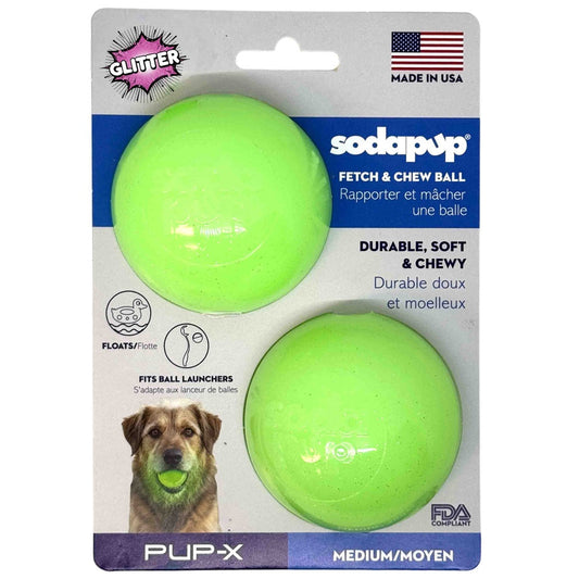 Vista principal de Pelotas verdes con brillo - Pack de 2 de SodaPup