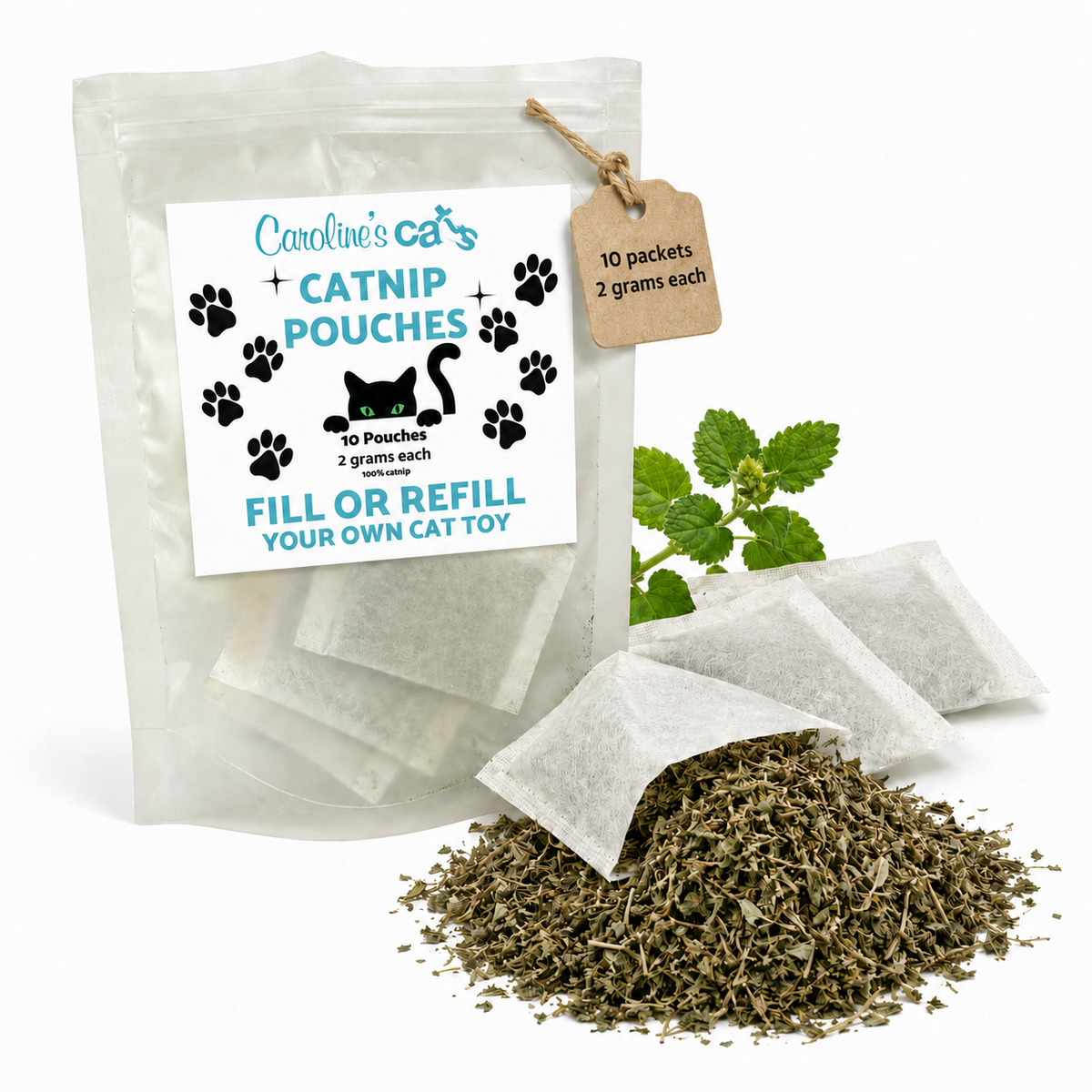 Catnip Refill Packets for Cat Toys - 10 Pack