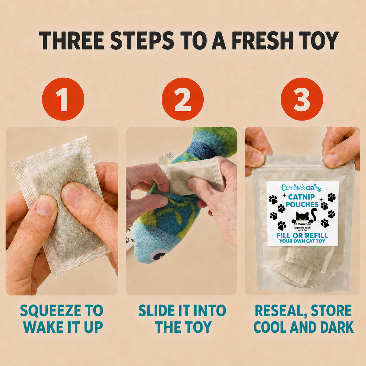 Catnip Refill Packets for Cat Toys - 10 Pack product information graphic 4
