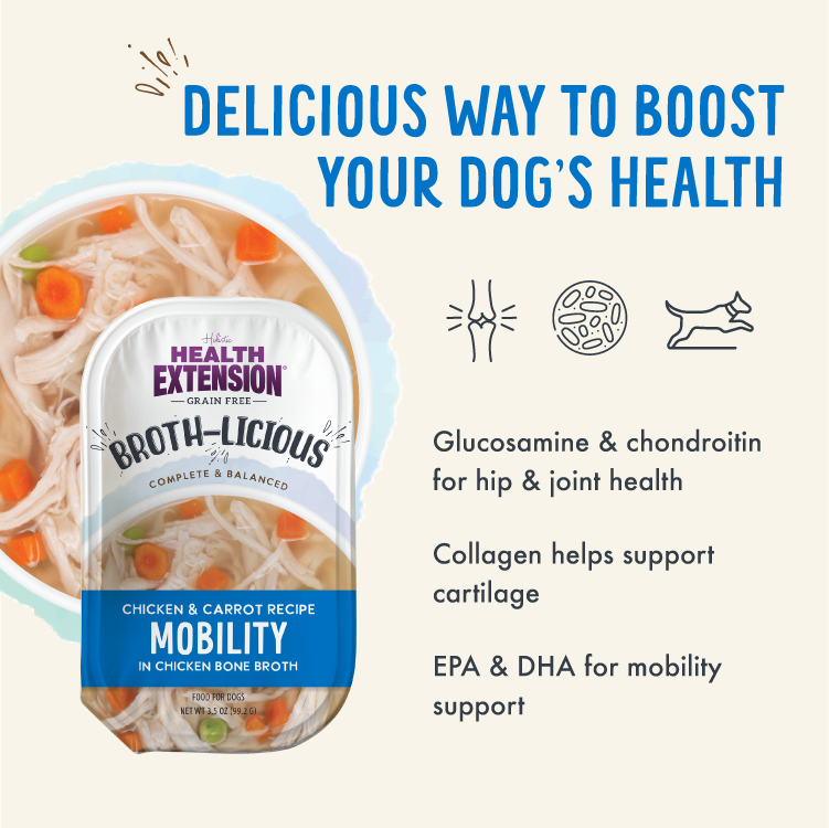 Broth-Licious Chicken & Carrots in Bone Broth Mobility Recipe for Adult Dogs
