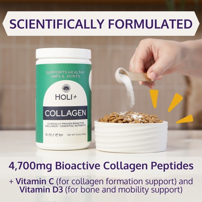 HOLI+ Collagen formula with 4,700 mg collagen peptides plus vitamins C and D3
