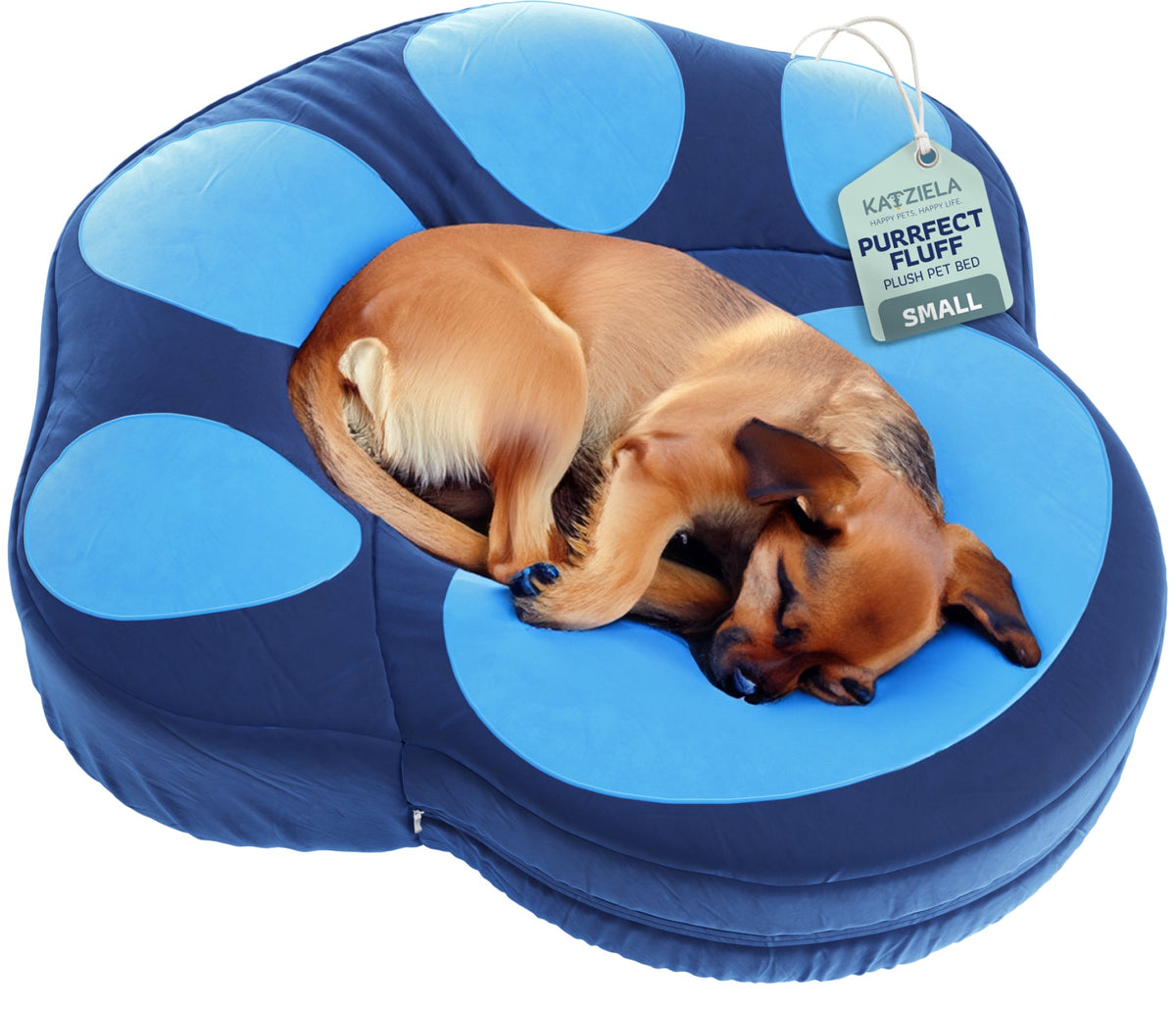 Additional view of Paw-Shaped Pet Bed in blue