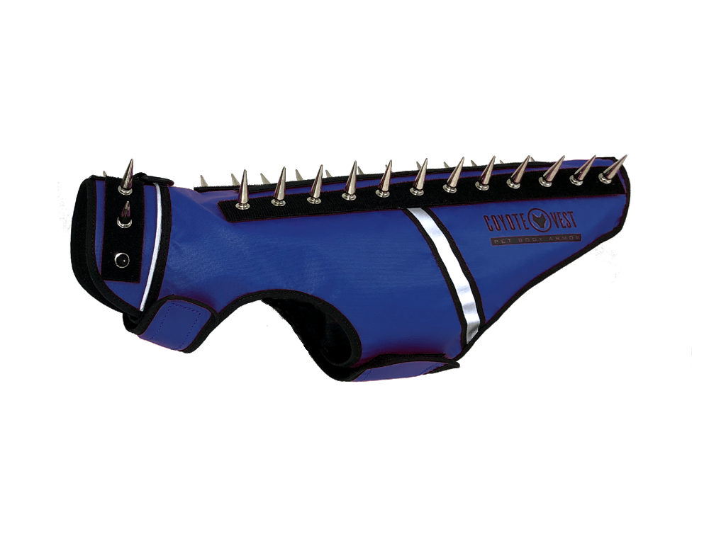 SpikeVest Protective Dog Vest blue view