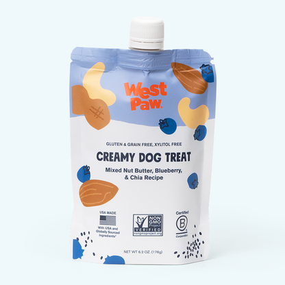 West Paw Nut Butter, Blueberry, & Chia Seed Creamy Dog Treat