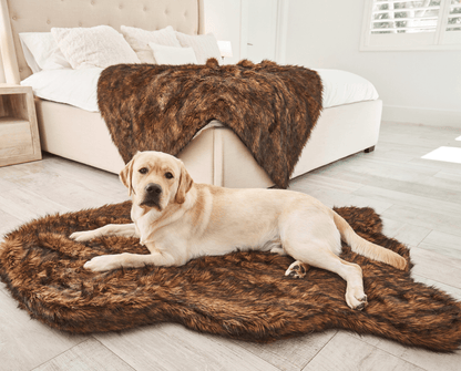 Additional view of PupRug® Faux Fur Orthopedic Dog Bed - Curve Brown — view 2