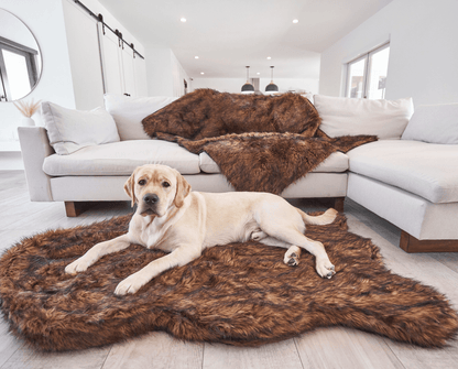 Additional view of PupRug® Faux Fur Orthopedic Dog Bed - Curve Brown — view 6