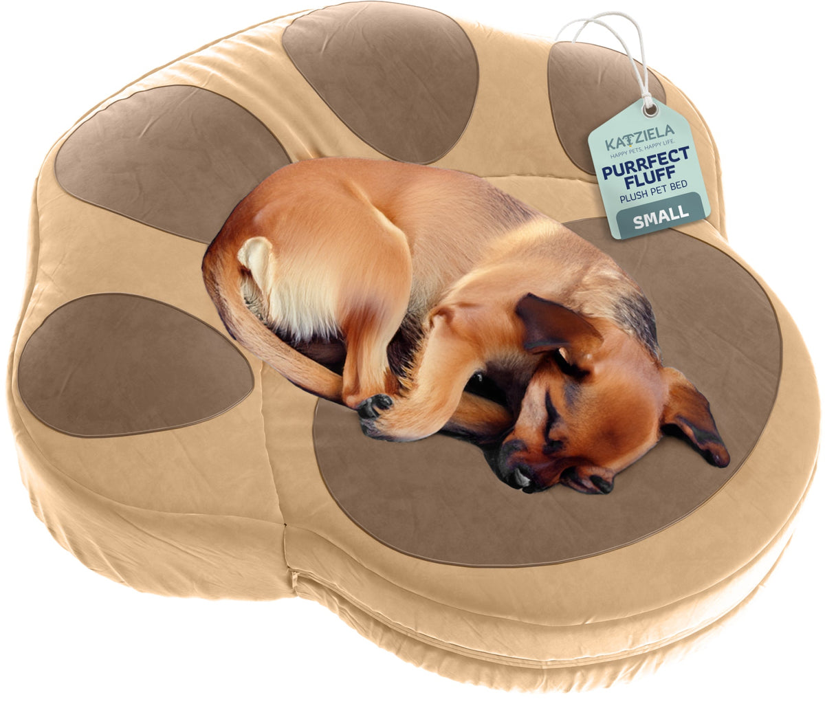 Additional view of Paw-Shaped Pet Bed in brown