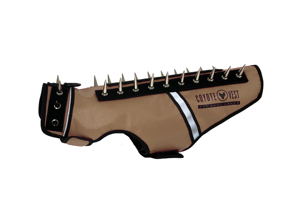 SpikeVest Protective Dog Vest brown view