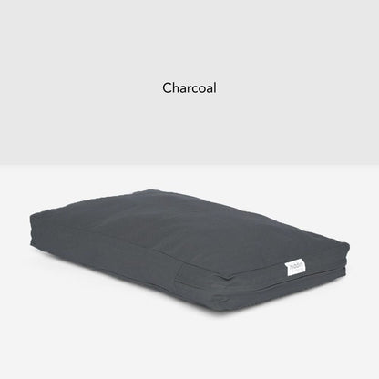 Hiddin Medium Clear Pet Crate charcoal cushion lifestyle view