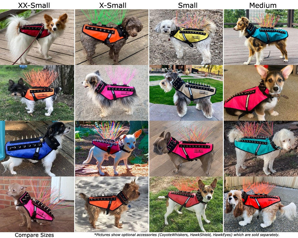 CoyoteVest Protective Dog Vest fit examples