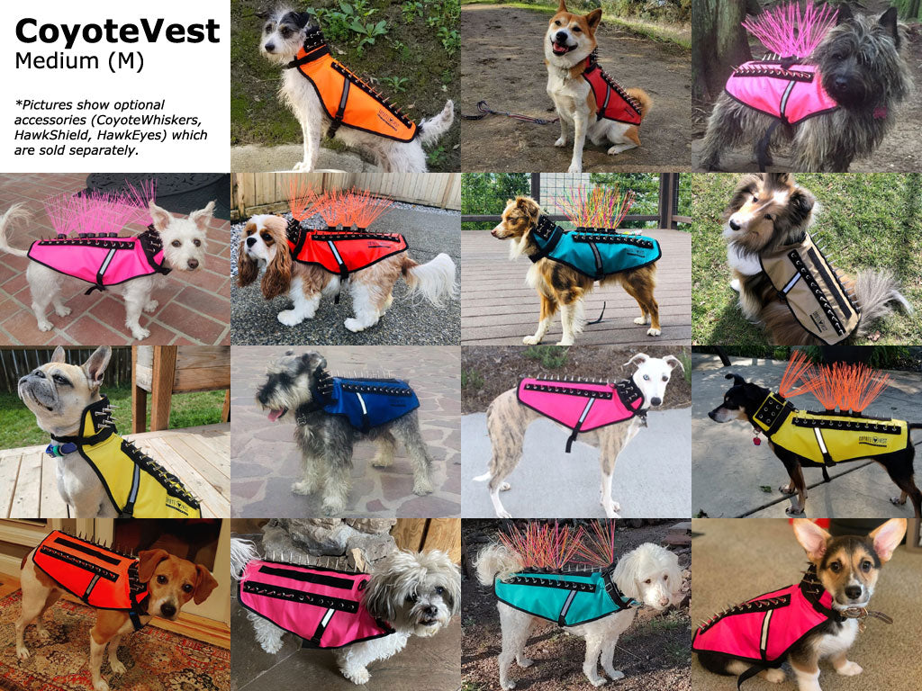 CoyoteVest Protective Dog Vest Medium fit examples