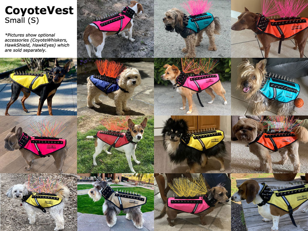 CoyoteVest Protective Dog Vest Small fit examples