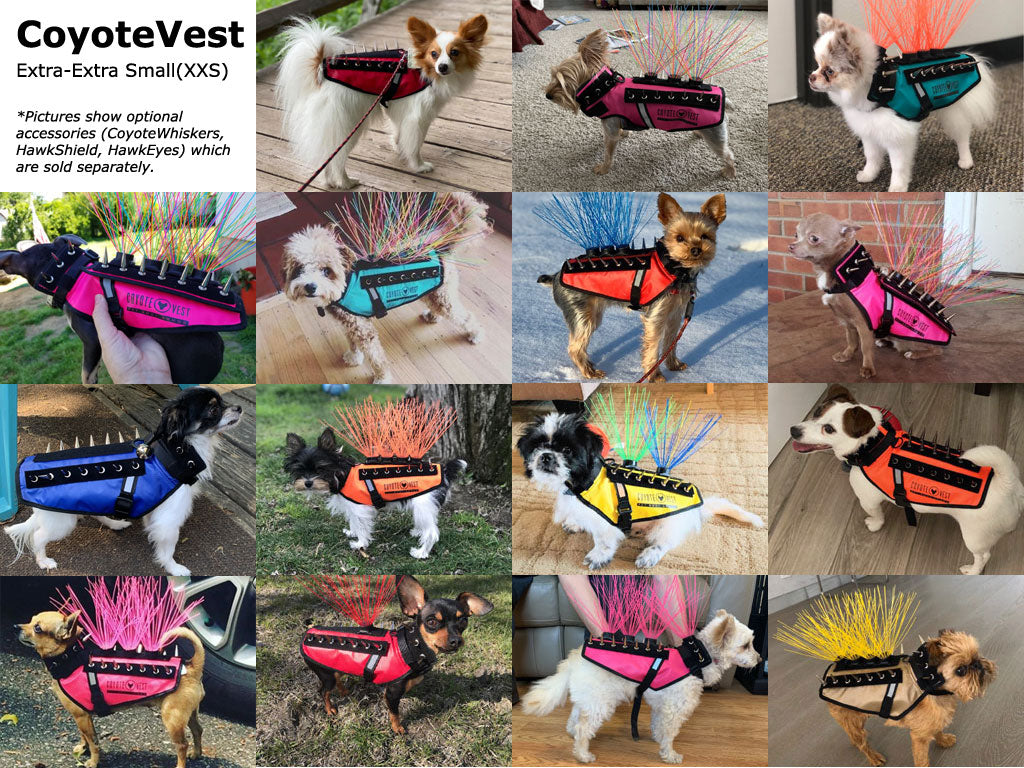 CoyoteVest Protective Dog Vest Mini fit examples