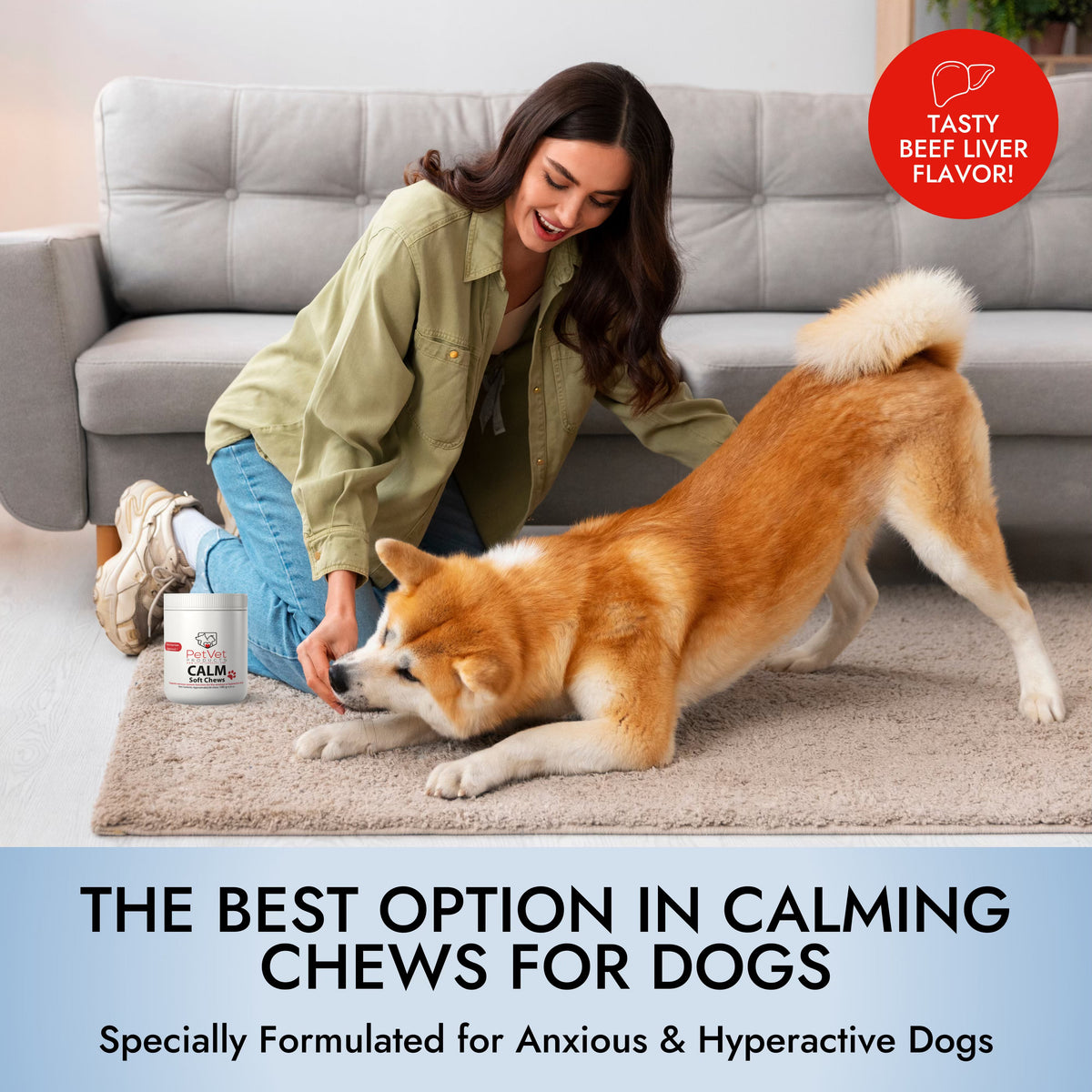 Imagen de características de Pet Vet Products® Premios blandos calmantes para perros - 60 unidades, 2 de 6