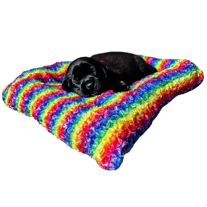 Furvana™ Cloud Rectangle Bolstered Dog Bed black color view
