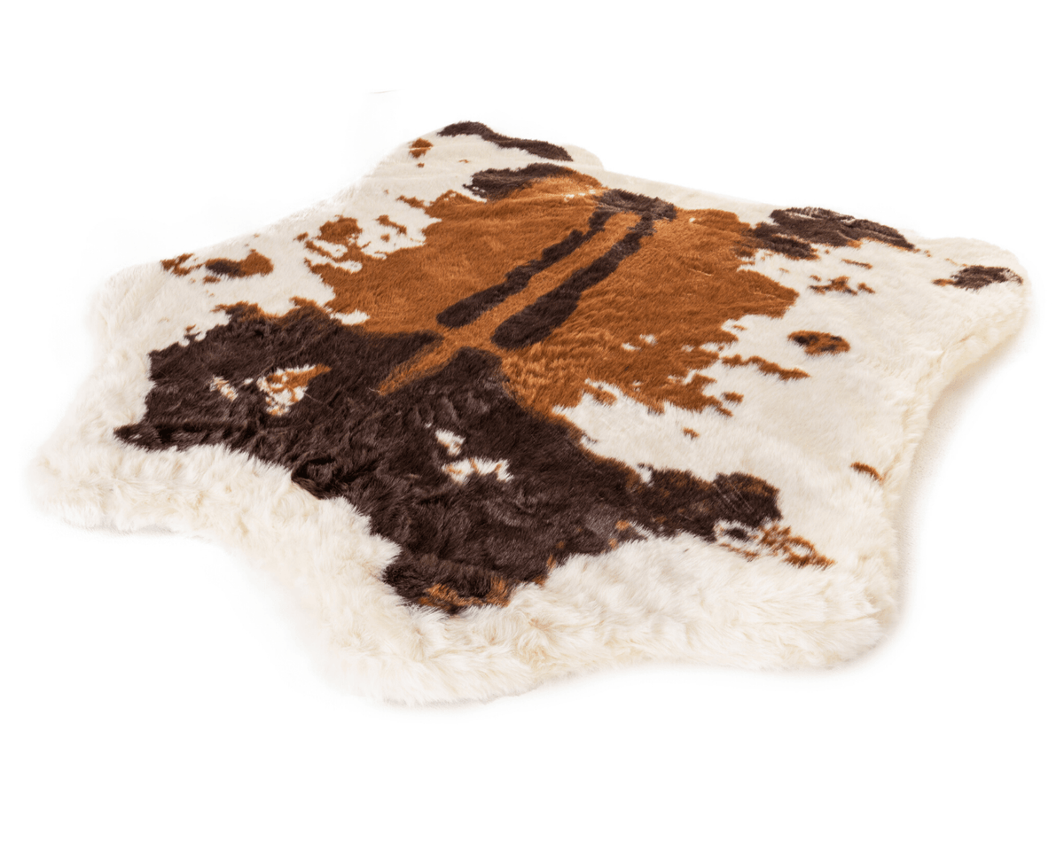 Additional view of PupRug® Animal Print Memory Foam Dog Bed - Brown Faux Cowhide — view 5