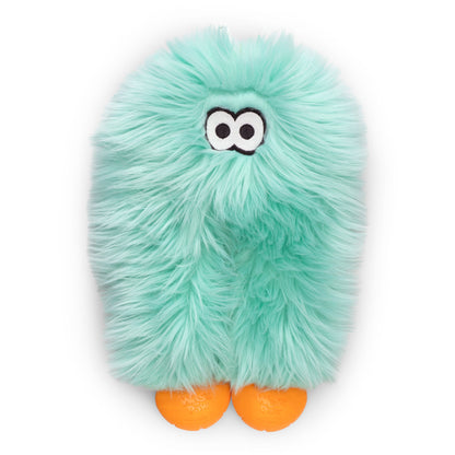Front view of Astrid Rowdies plush dog toy in seafoam