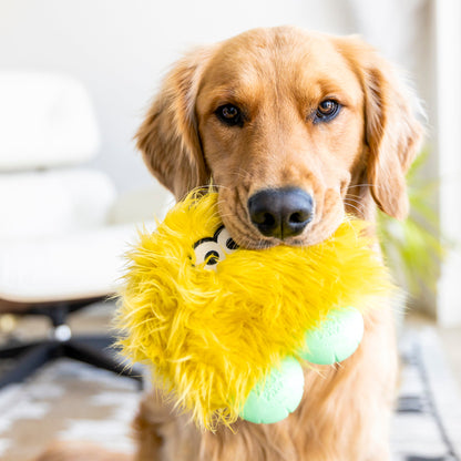 Vista adicional de el juguete de peluche Rowdies Rolf para perros en color Cítrico